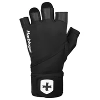 Harbinger Pro Wristwrap 2.0 Trainingshandschuhe-Flexibel, Leicht Und Atmungsaktiv, Starker Griff Mit Gepolsterter Lederhandfläche,Ideal Für Kurzhantel,Kettlebell Und Langhanteltraining,Klein,Schwarz