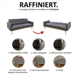 Jahnke Schlafsofa Chillax Box mit Schlaffunktion 2-Sitzer Grau