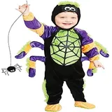 amscan 9907516 Gruseliges Spinnen Halloween Kostüm für Babys Kleinkinder 3-4 Jahre