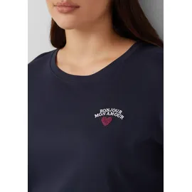 s.Oliver Verkürztes Shirt mit Stickerei-Detail - blau - 46