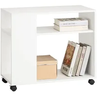 SoBuy Beistelltisch, Weiß, Holzwerkstoff, 70x60x35 cm, Arbeitszimmer, Container