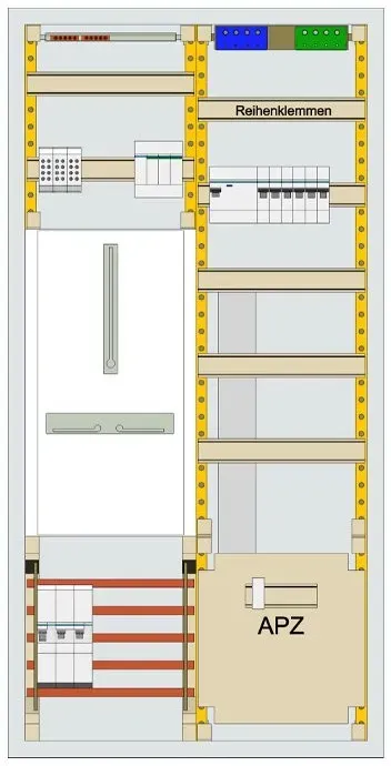 Hager Zählerschrank Typ 1.2, 2xFI, 12xLS, 1xSLS 63A