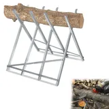 YRHome Klappbar Sägebock zusammenklappbar aus Metall 82x80,5x79 cm Sägebock Holzbock Holzschneidebock Sägegestell Kettensägebock Sägeständer Holzsägebock für Kettensägen Tragfähigkeit max. 150kg