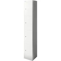 BISLEY Schließfachschrank Metall 30,5 x 30,5 x 180,2 cm Verkehrsweiß 4 Fächer