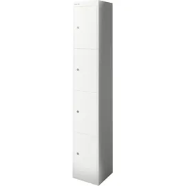 BISLEY Schließfachschrank Metall 30,5 x 30,5 x 180,2 cm Verkehrsweiß 4 Fächer