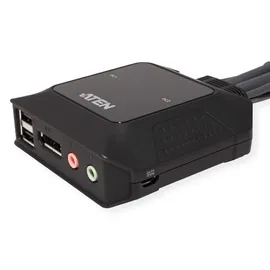 ATEN CS22DP-AT 2-Port USB DisplayPort KVM Switch schwarz