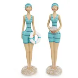 Logbuch-Verlag 2 Maritime Frauen Figuren Badenixen Schwimmerinnen Dekofiguren Deko Sommer Geschenk 20,5 cm