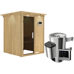 KARIBU Sauna »Ogershof«, inkl. 3.6 kW Saunaofen mit externer Steuerung, für 3 Personen - beige