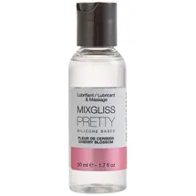 MIXGLISS PRETTY, Premium 2-in-1 Massageöl und Gleitgel auf Silikonbasis, Kirschblüte, 50ml