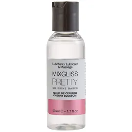MIXGLISS PRETTY, Premium 2-in-1 Massageöl und Gleitgel auf Silikonbasis, Kirschblüte, 50ml