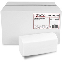 Quicky Papierhandtuch Zellstoff hochweiß, 2-lagig, 24 x 21 cm, 3.000 Blatt, ZZ/V-Falz