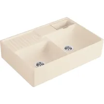 Villeroy & Boch Spülstein Doppelbecken ivory + Excenterbetätigung