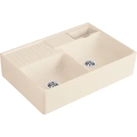 Villeroy & Boch Spülstein Doppelbecken ivory + Excenterbetätigung