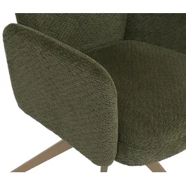 Mendler Esszimmerstuhl HWC-N11 Stoff Bouclé 350g/m2 grün 6er Set