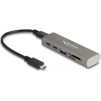 DeLock (USB-C, 4 Ports), Dockingstation - USB Hub Grau