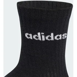 adidas Linear gepolsterte Crew Socken 6er Pack Grau/Weiß/Schwarz 43-45
