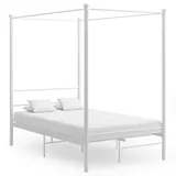 vidaXL Himmelbett Weiß Metall 140x200 cm