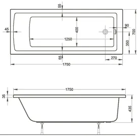 Vitra Integra Badewanne 175 x 70 cm (54200001000)