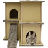 PETIQUE Le Petite Katzenhaus - Nachhaltiges Katzenhaus und Kratzbrett aus Karton für Wohnungskatzen