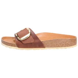 Birkenstock Madrid Big Buckle Nubukleder geölt schmal cognac 38