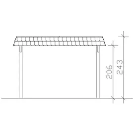 SKANHOLZ Carport Wendland 3,62 x 8,70 m nussbaum inkl. Pfostenanker