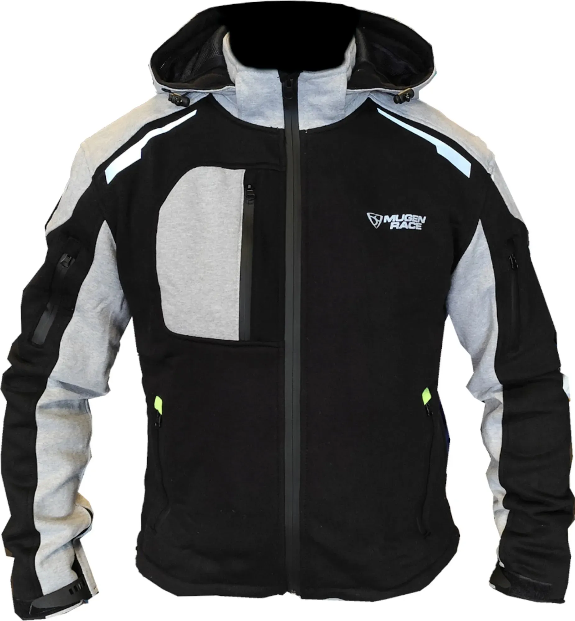 MUGENRACE Judo Zip Hoodie Zip Hoodie, schwarz-grau, Größe 2XL für Männer
