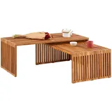 Idimex Couchtisch Beige Teak 116 x 45 cm