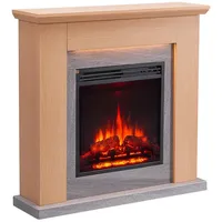 Elektrokamin Balderia Pandora, Hellbraun, Metall, Holzwerkstoff, 89x88x25 cm, Fernbedienung, Flammeneffekt separat schaltbar, Überhitzungsschutz, Thermostat, Dimmer, Freizeit, Heizen & Kühlen, Elektrokamine