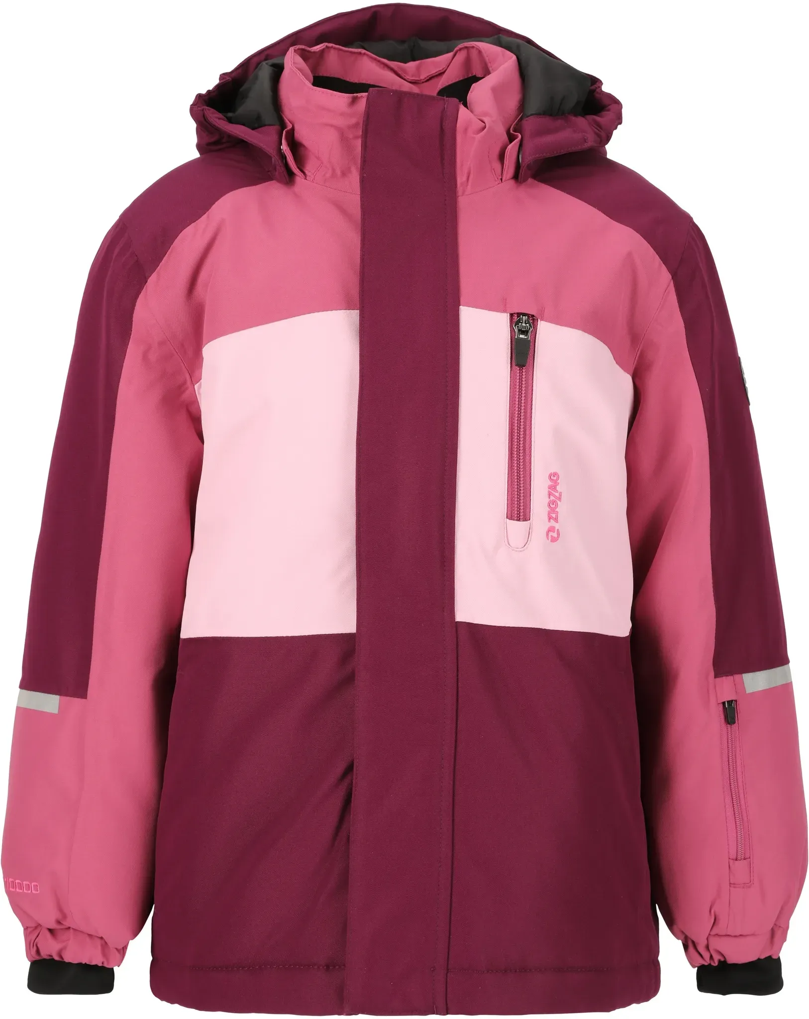 Skijacke ZIGZAG "Scout", Jungen, Gr. 110, purpurviolett, 100% Polyester, mehrfarbig, normal, ohne Ausschnitt, Jacken Skijacke, aus wasserabweisenden und robusten Materialien