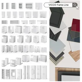 Vicco Apothekerschrank Fame-Line 30 x 58 x 206,8 cm Bordeaux Hochglanz