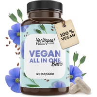 Yes Vegan Vegan® Vegan Basic - Vitamin B12 K2 D3 Eisen Zink Selen und Omega 3 - Kapseln