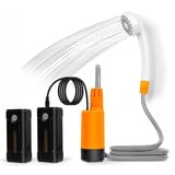 Koopsmate tragbare Campingdusche, Outdoor-Campingdusche mit LED-Leuchten, wiederaufladbare Batterie, mobile Dusche mit Duschkopf und Schlauch, Outdoor-Dusche für Campingausflüge, Garten-Autowäsche