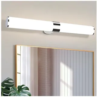 nettlife LED Spiegelleuchte Bad Spiegellampe Gbly 15W Badleuchte Wand 60CM Chrom Wandlampe Wasserdicht IP44 Wandleuchte Neutralweiß 4000K Feuchtraumleuchte