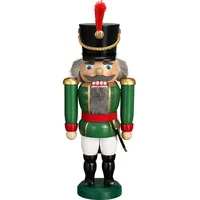Seiffener Volkskunst Nussknacker Husar 28 cm grün