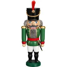 Seiffener Volkskunst Nussknacker Husar 28 cm grün