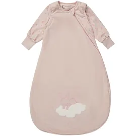 Sterntaler Schlafsack mit Armen 90 cm Hase Hanni – Mädchen Schlafsack aus Jersey, leicht wattiert, 1,0 TOG, abnehmbare Ärmel mit Stulpen, 2‐Wege-Reißverschluss, Applikation, Quarzrosa, 90 cm