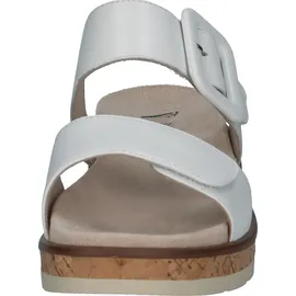 CAPRICE Damen Pantoletten aus Leder mit Schließe, Weiß 40 EU