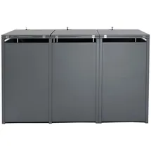MCW XL 3er/6er-Mülltonnenverkleidung MCW-J81, Mülltonnenbox, Metall 95kg anthrazit ~ gold