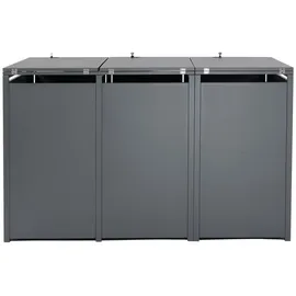 MCW XL 3er/6er-Mülltonnenverkleidung MCW-J81, Mülltonnenbox, Metall 95kg anthrazit ~ gold