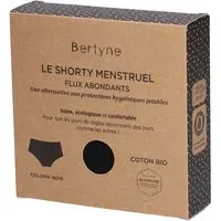 BERTYNE Le Shorty Menstruel - Coton bio Flux abondant Taille L Noir Culotte Menstruelle 1 pc(s)