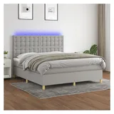 vidaXL Boxspringbett 180 x 200 cm Hellgrau