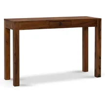 KADIMA DESIGN Schreibtisch 118x40x76 cm Massivholz Computertisch mit Schublade, Homeoffice Bürotisch Massiv Schmal Platzsparend, Holztisch Laptoptisch