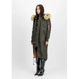 Alpha Industries Long Fishtail Polarjacke, Black olive), M