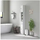 Homcom Badezimmerschrank 20 x 20 x 178 cm Weiß