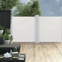 vidaXL Ausziehbare Seitenmarkise 120 x 600 cm Cremeweiß