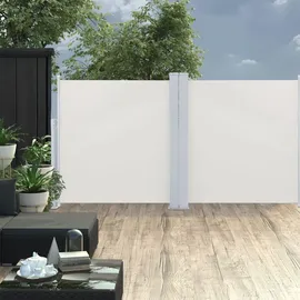 vidaXL Ausziehbare Seitenmarkise 120 x 600 cm Cremeweiß