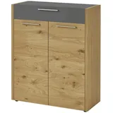 Woodford LEVIO 86 x 103 x 37 cm grau / Eiche mit 1 Schublade