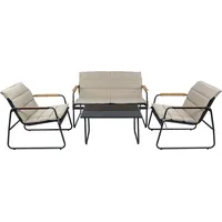 VCM 4-tlg Gartenmöbel Set Sitzgruppe Essgruppe 1xTisch, 2x Stühle,