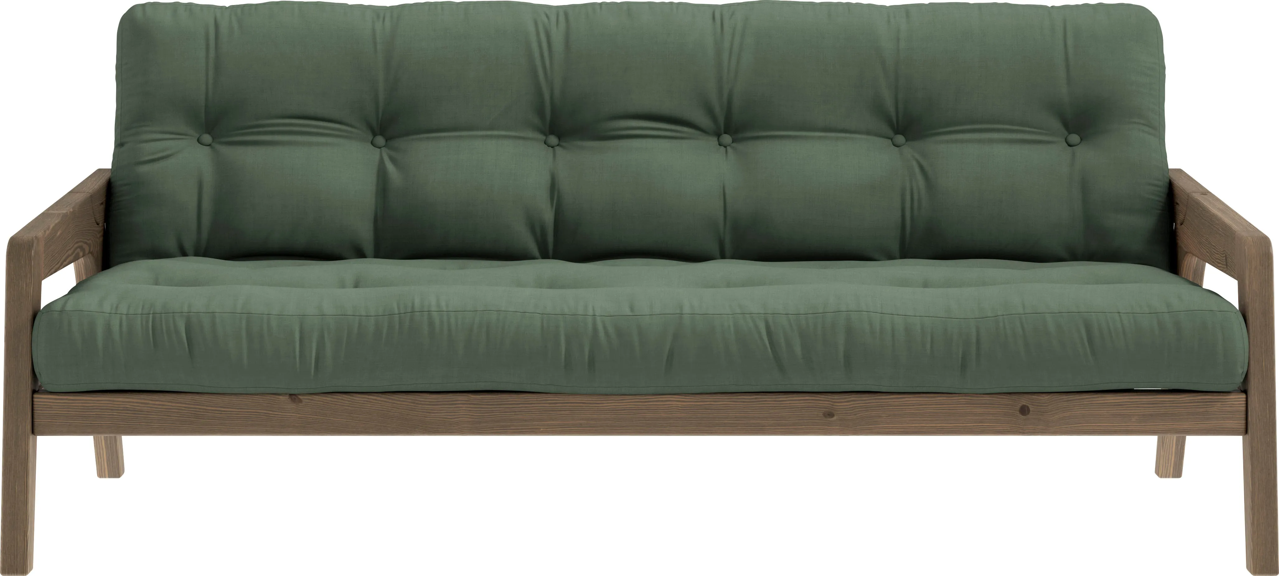 Karup Design Schlafsofa, Mit Holzstruktur, inkl. Futonmatratze, Liegefläche 130x190 cm Karup Design olivgrün