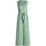 Cartoon Jumpsuit mit Bindegürtel und Eingrifftaschen, Mint, 42